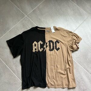 AC/DC Black and Tan Split T-Shirt